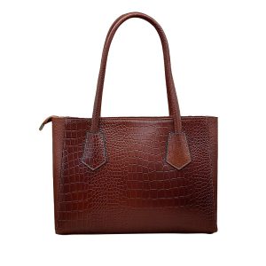 کیف زنانه عسلی مدل رز کروکو